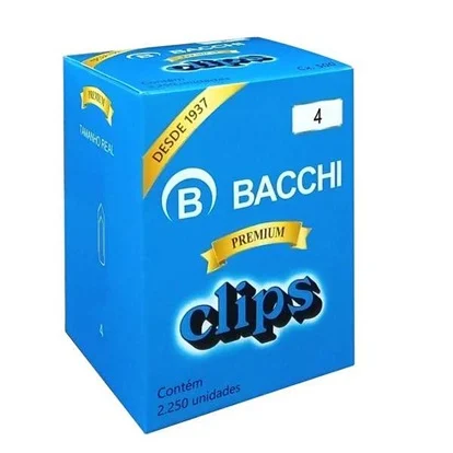 CLIPS N4 GALVANIZADO CX. C/ 2250 UND. BACCHI NR4 | CX. 500 | (610018)