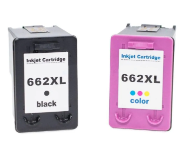 KIT COM 2 CARTUCHOS DE TINTA P/ HP 662 XL PRETO E COLORIDO MICROJET