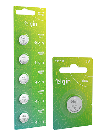 BATERIA CR2032 3V LITIO BOTAO ELGIN COM 05 UND | CR-2032 ELGIN