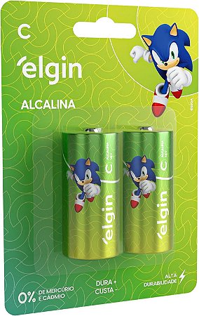 PILHA ALCALINA TIPO C 1,5V COM 2 UNID. MEDIA LR14 | ELGIN
