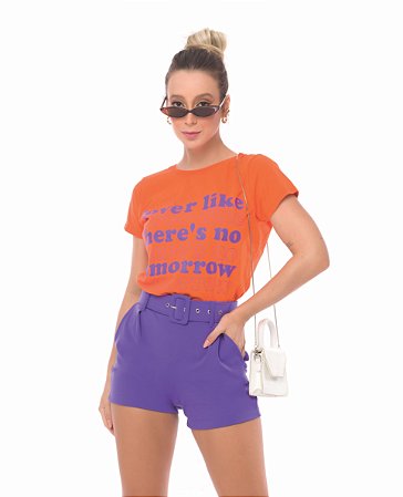 T-Shirt Feminina Laranja - Nega Rio