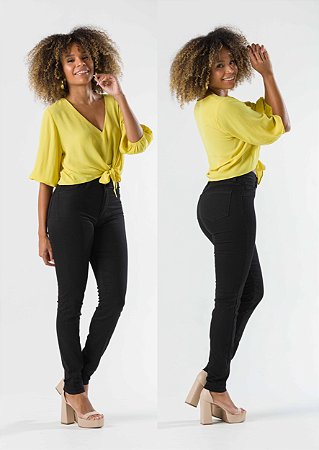 Calça Feminina Plus Size Preta  Divero Jeans - Roupa Feminina - Firenze  Modas