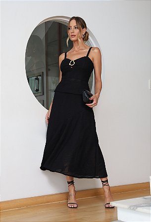 Conjunto Feminio Preto de Renda - Via Sampa