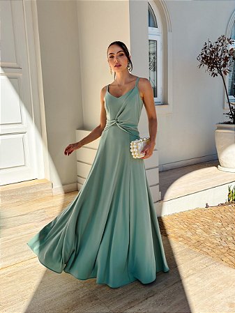 Vestido Longo de Festa Saia Nesga - Via Sampa