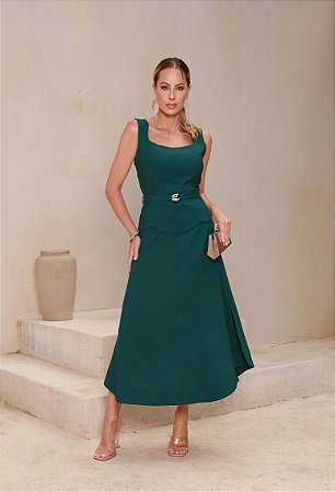 Conjunto Feminino Verde Top e Saia - Via Sampa
