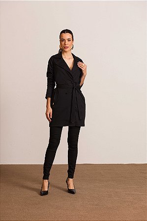 Parka Feminina Donna Preta Alfaiataria - Divero Jeans