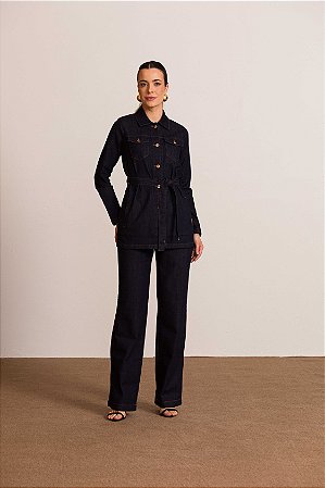 Parka Feminina Jeans Escuro Tradicional - Divero Jeans