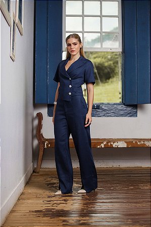 Conjunto Feminino Alfaiataria Jaquetinha Manga Assimétrica - Via Sampa