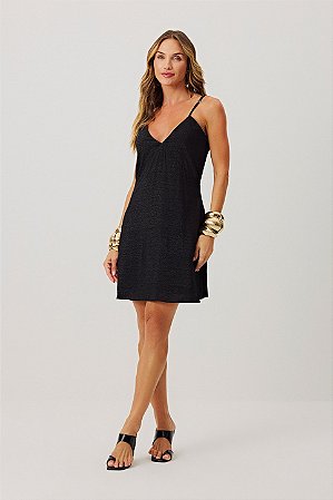 Vestido Feminino Preto Regata Transparência - Meia Loka