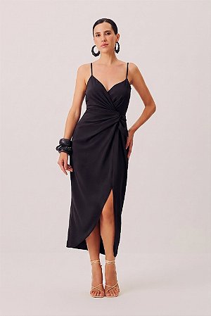 Vestido Feminino Max Midi Nó Frontal - Meia Loka