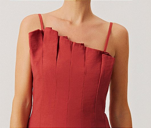 Vestido Feminino Maxi Midi com Pregas - Meia Loka