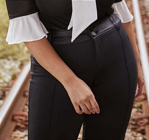 Calça Feminina Sfilata Cós Alto de Cirrê Plus Size
