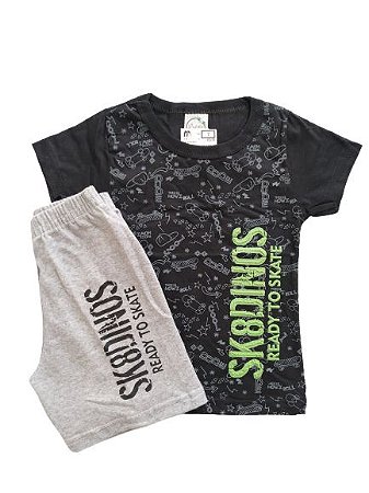 Conjunto Camisa 100% Algodão e Bermuda Moletinho - Pronto para o Skate -  Bela Moda Atual - Roupas e Calçados Infantis