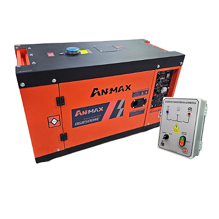Gerador de Energia a Diesel – DG8500SE CABINADO - 7,5 kVA- Monofasico  ANMAX + AUTOMATIZADO - QTA 50A