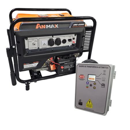 Gerador de Energia à Gasolina- AMG 8500E - 7,5kVA - Anmax - Mono AUTOMATIZADO QTA - IHM 50A + Monitor de Tensão