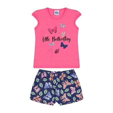 Shorts de cotton cor marinho com brilho - Moda casual e sleepwear