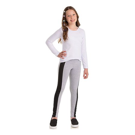 Calça feminina legging com detalhes na lateral de cirrê matelassê