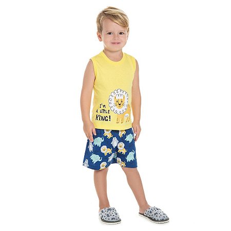 Pijama masculino com estampa de leão