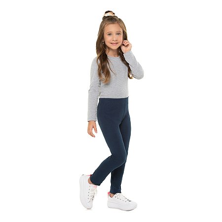 Calça infantil feminina de cotton, modelo legging