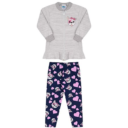 Conjunto moletinho flame e cotton cor mescla