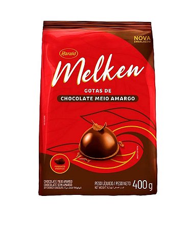 Chocolate Gotas Meio Amargo Melken 400g Harald