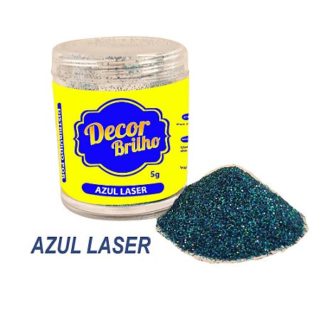 Glitter Azul Laser 5g Decor Brilho