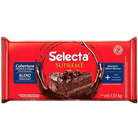 Cobertura Fracionada Blend Chocolate Ao Leite Com Meio Amargo Supreme 1,01Kg Selecta