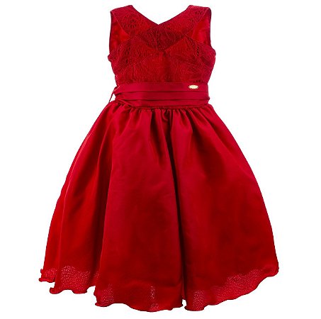 vestido vermelho infanto juvenil