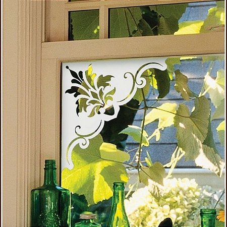 Kit com 4 Adesivos Brancos Para Decoração de Cantos de Janelas e Portas de  Vidro