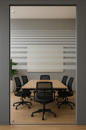 Película adesivo Jateado Faixas Escritório 100x50 cm