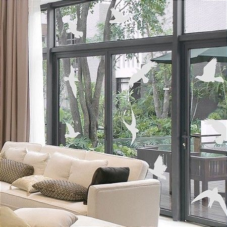 Adesivo jateado Pássaros kit com 12 unidades