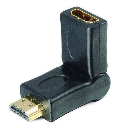 ADAPTADOR ANGULAR 180° P/ CABO HDMI AKASA AK-CBHD04-BK BANHADO A OURO