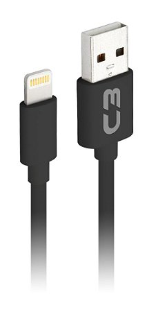 CABO USB LIGHTNING IPHONE 2 METROS 2A C3TECH CB-L20BK CARGA E DADOS