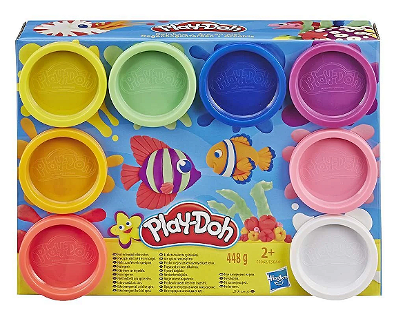 KIT MASSA MODELAR 8 POTES PLAY-DOH HASBRO E5062 448 GRAMAS
