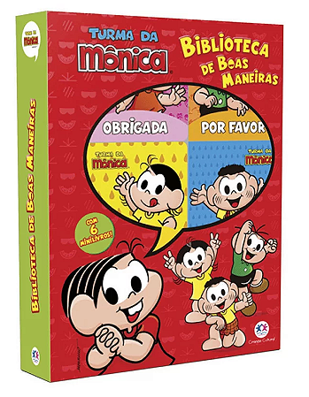 LIVRO BOX COM 6 MINI LIVROS EDUCATIVOS TURMA DA MÔNICA BIBLIOTECA DE BOAS MANEIRAS
