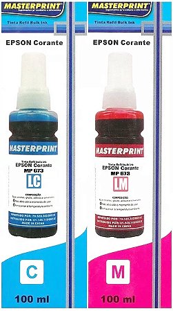 TINTA EPSON CORANTE MASTERPRINT MP 673 LIGHT CYAN LIGHT MAGENTA 100 ML