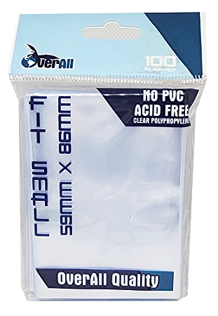 100 SLEEVES PARA YU-GI-OH! YUGIOH OVERALL QUALITY 59 MM X 86 MM