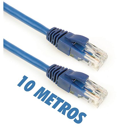 CABO DE REDE CAT5E 10 METROS PLUSCABLE PC-ETHU100BL