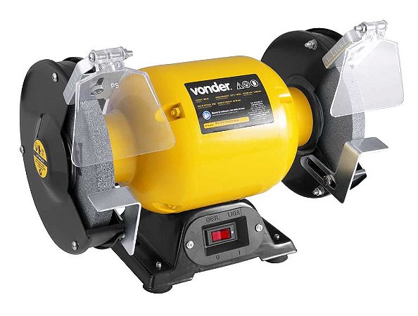 MOTOESMERIL 6" 360W 127V VONDER COM VISOR DE PROTEÇÃO E BASE DE APOIO