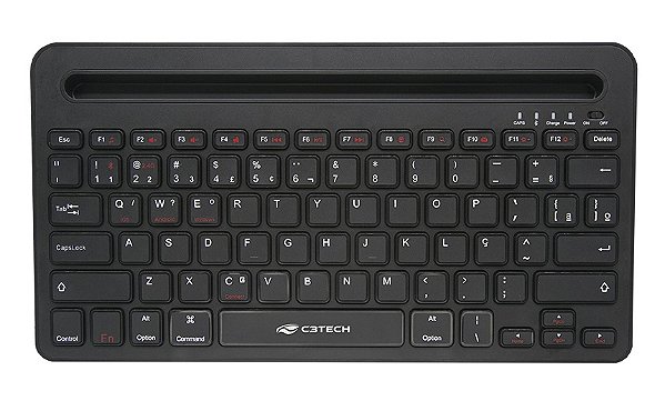 TECLADO MULTI DEVICE SEM FIO E BLUETOOTH C3TECH K-BT100BK RECARREGÁVEL