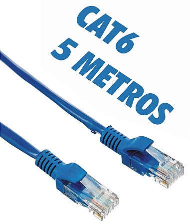 CABO DE REDE CAT6 5 METROS PLUSCABLE PC-ETH6U50BL