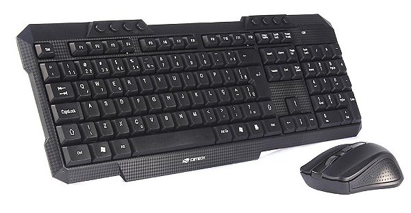 KIT TECLADO MULTIMÍDIA + MOUSE 1.600 DPI SEM FIO C3TECH K-W10BK
