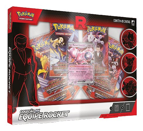 BOX POKÉMON COLEÇÃO EQUIPE ROCKET MEWTWO EX 49 CARTAS NO TOTAL