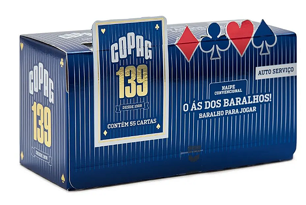 CAIXA COM 12 BARALHOS 139 COPAG 6 AZUL 6 VERMELHO