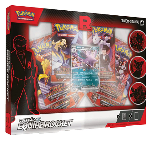BOX POKÉMON COLEÇÃO EQUIPE ROCKET NIDOKING EX 49 CARTAS NO TOTAL