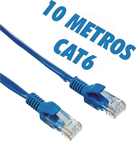 CABO DE REDE CAT6 10 METROS PLUSCABLE PC-ETH6U100BL