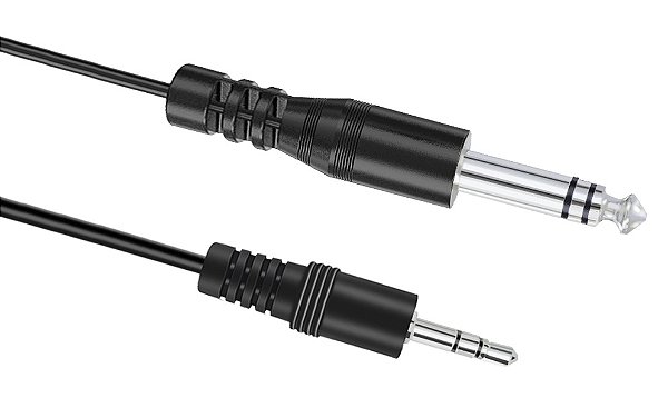 CABO DE ÁUDIO P2 X P10 ESTÉREO 3 METROS PLUSCABLE P2P1030