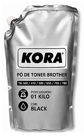 PÓ DE TONER 1 KG BROTHER TN 360 TN 410 TN 580 TN 650 TN 750 TN 780 KORA