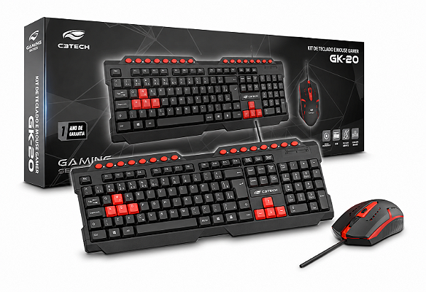 KIT TECLADO + MOUSE GAMER C3TECH GK-20BKV2