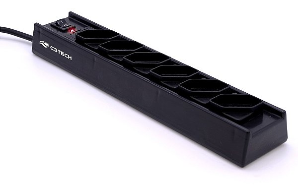 FILTRO DE LINHA 6 TOMADAS BIVOLT 1 METRO C3TECH FL-61BK